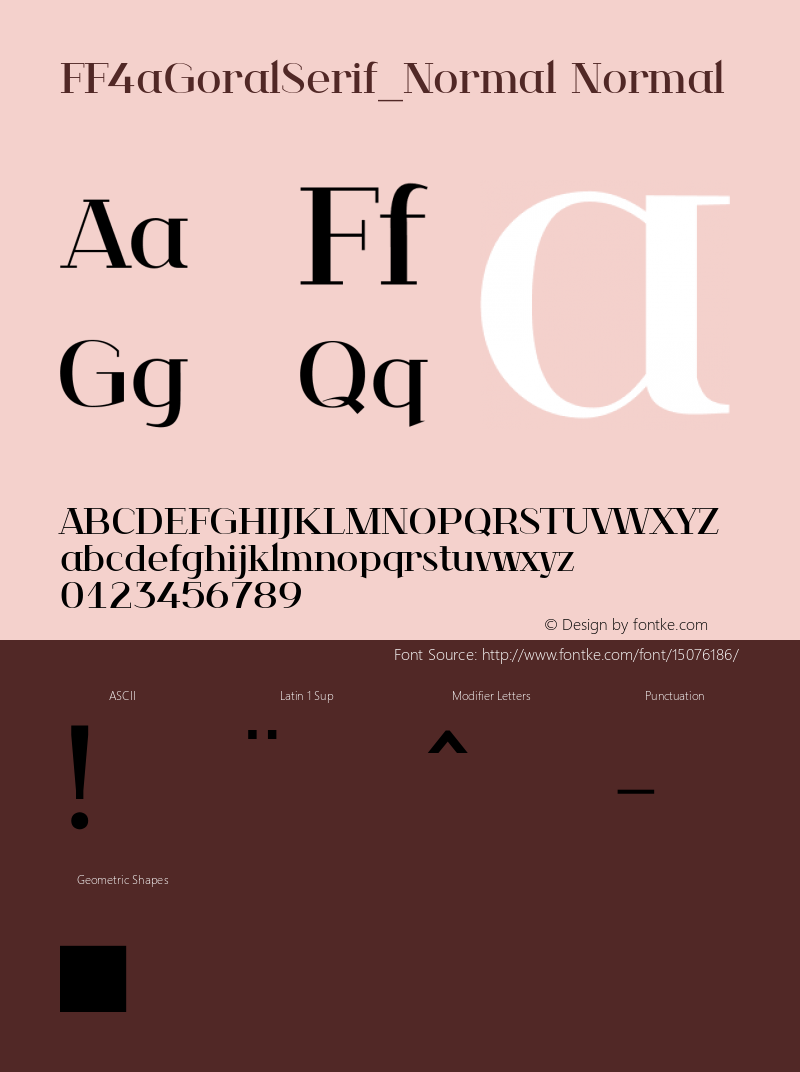 FF4aGoralSerif_Normal Normal Version 1 Font Sample