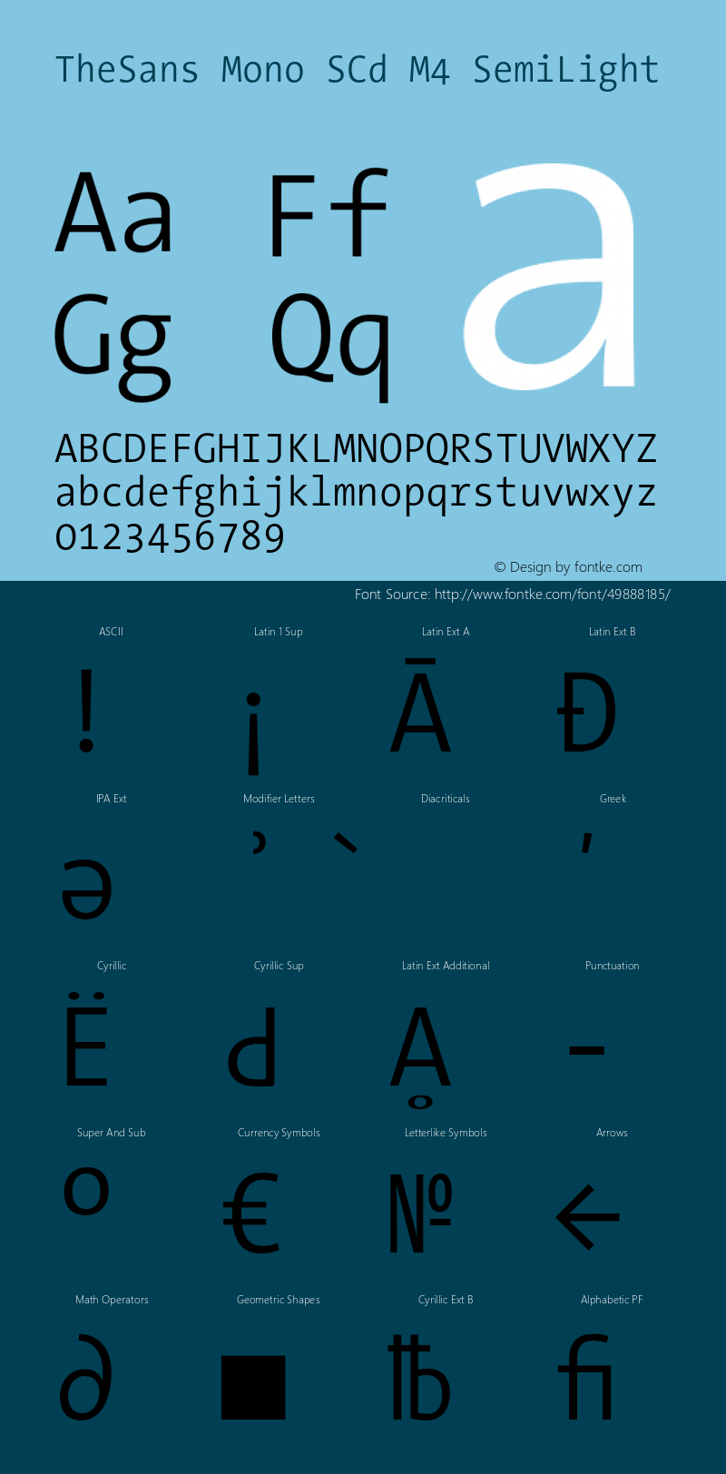 TheSansMono-SCdM4SemiLight 3.006 Font Sample