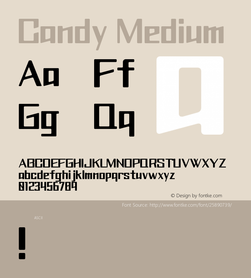 Candy Version 001.000 Font Sample