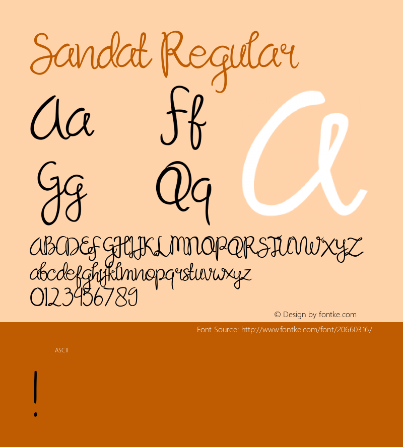 Sandat Regular Version 1.0 Font Sample