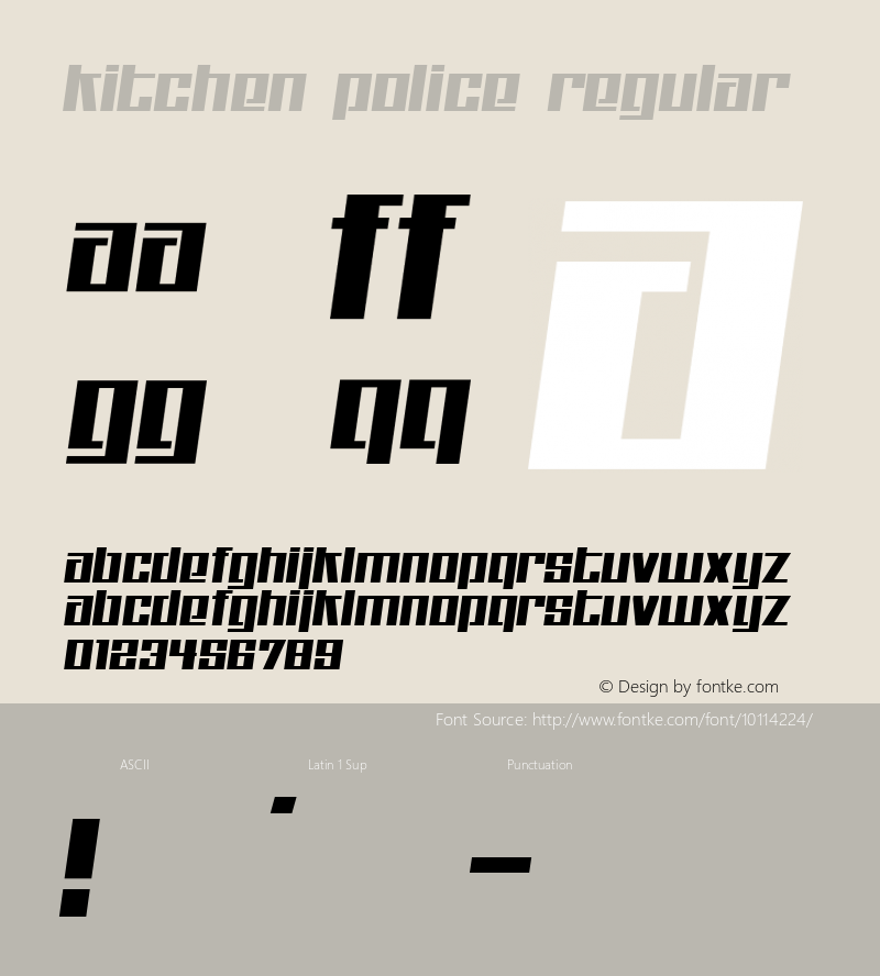 Kitchen police Regular 2 Font Sample