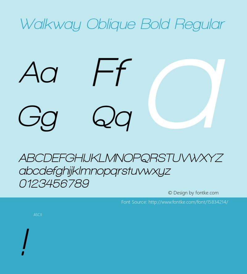 Walkway Oblique Bold Regular 1.0; ttfautohint (v1.4.1) Font Sample