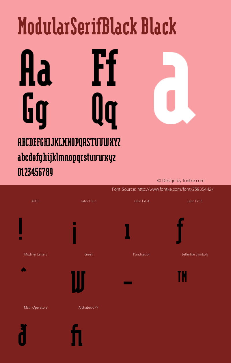 ModularSerifBlack Version 001.001 Font Sample