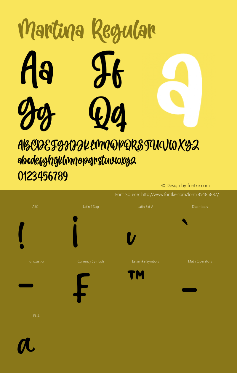 Martina Version 1.00;July 20, 2020;FontCreator 12.0.0.2547 64-bit Font Sample