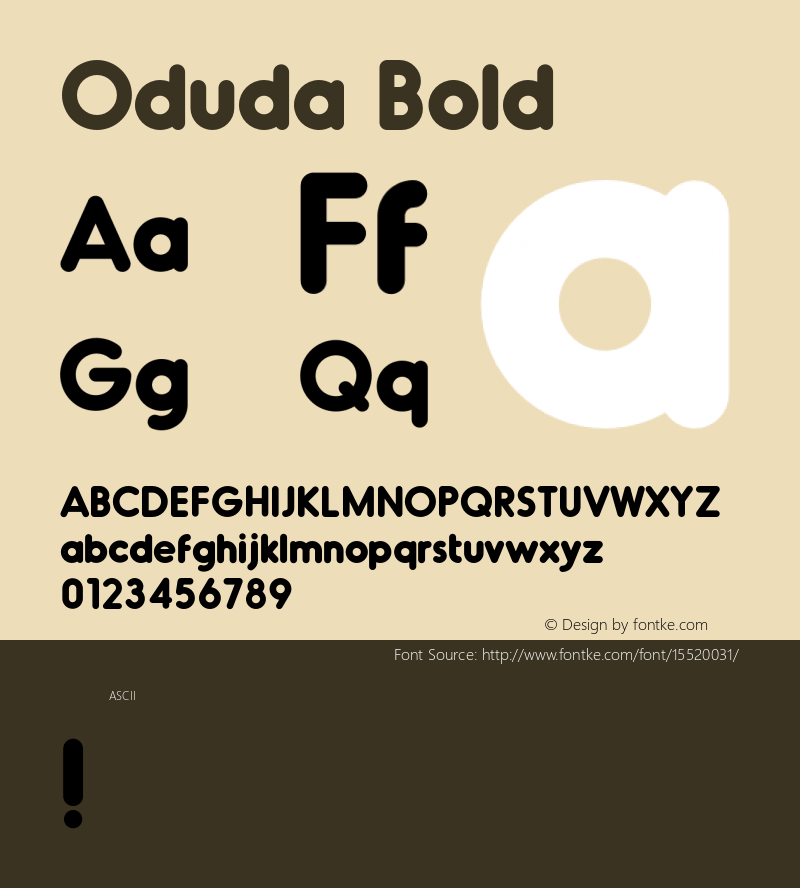 Oduda Bold Version 1.000;PS 001.000;hotconv 1.0.70;makeotf.lib2.5.58329 Font Sample