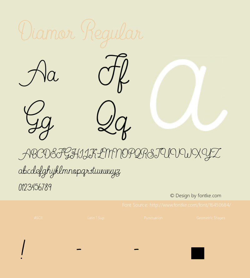 Diamor Regular Version 001.001 Font Sample