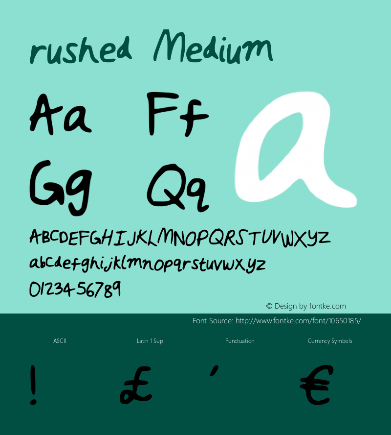 rushed Medium Version 001.000 Font Sample