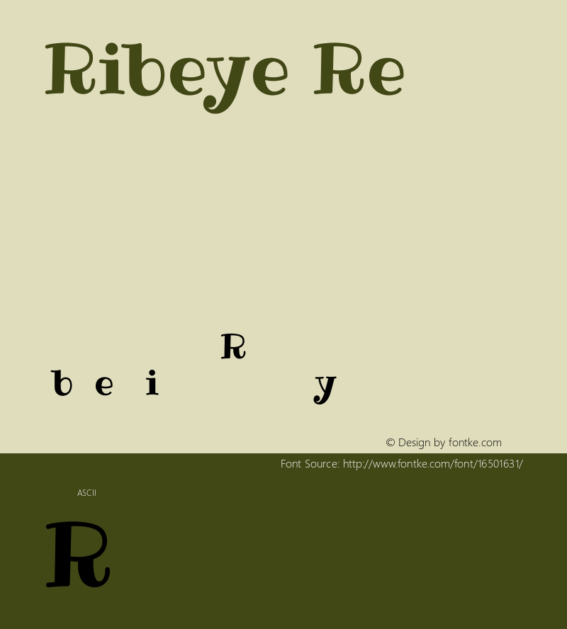 Ribeye Regular Version 1.000 Font Sample