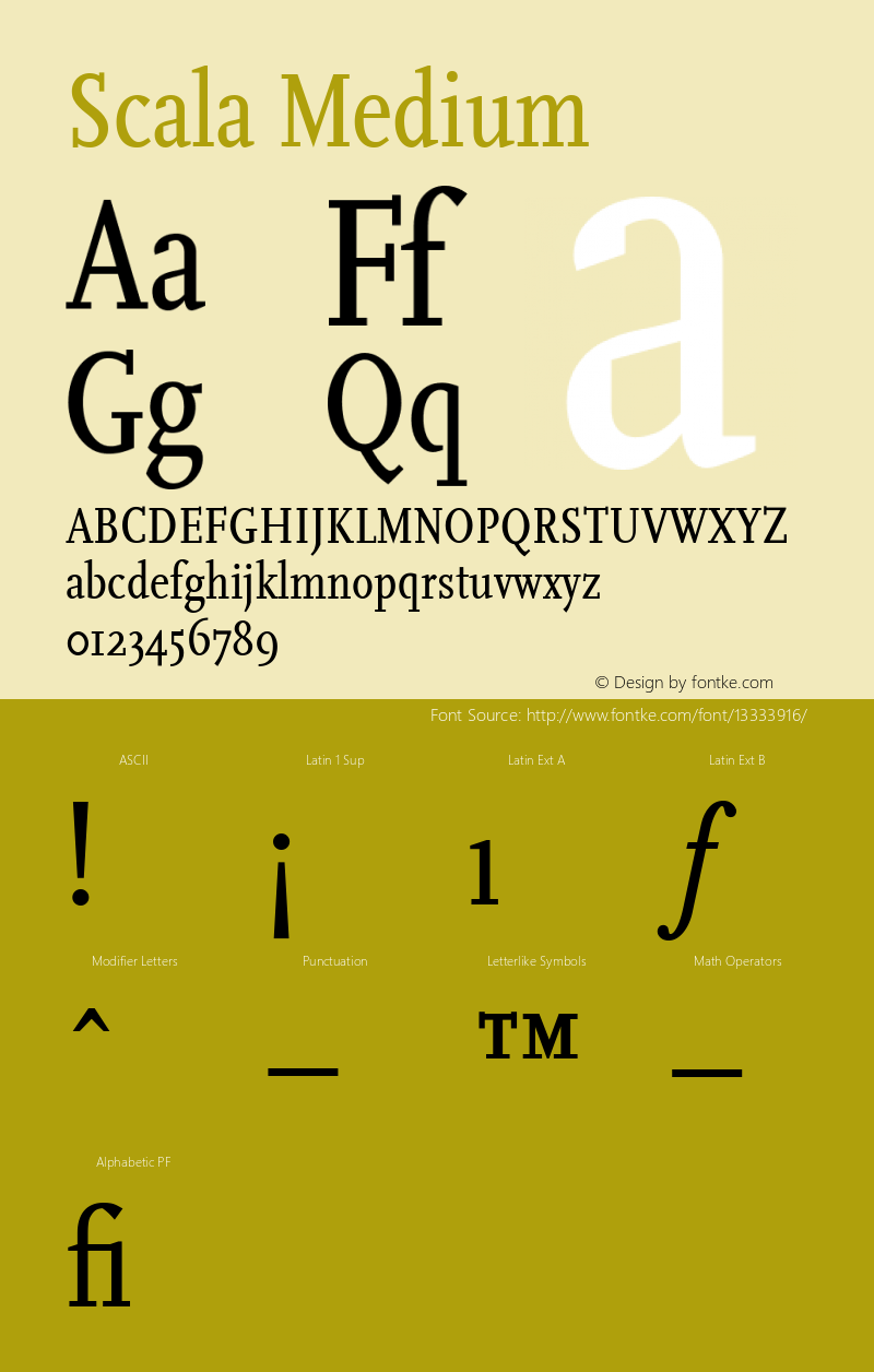 Scala Medium 001.000 Font Sample