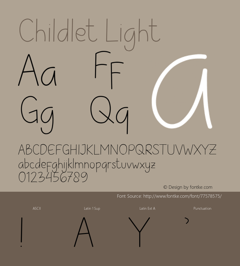 Childlet Light Version 1.004;Fontself Maker 3.5.1 Font Sample