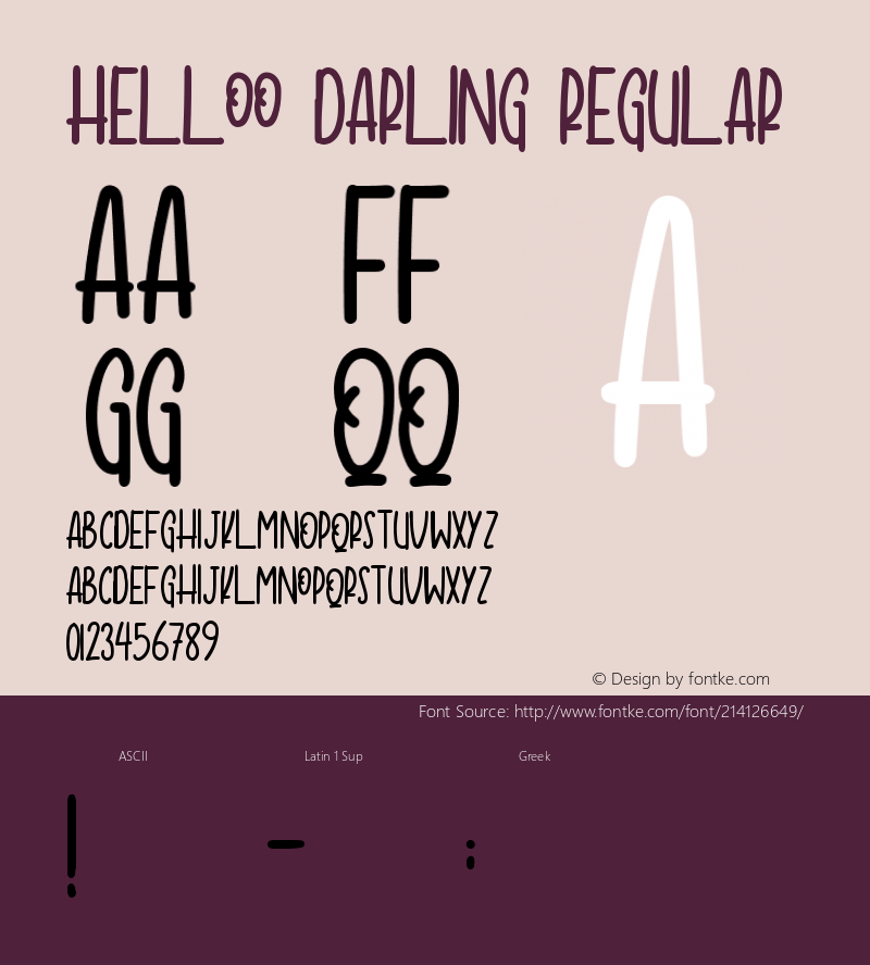 Helloo Darling Version 1.00;January 31, 2022;FontCreator 13.0.0.2683 64-bit图片样张