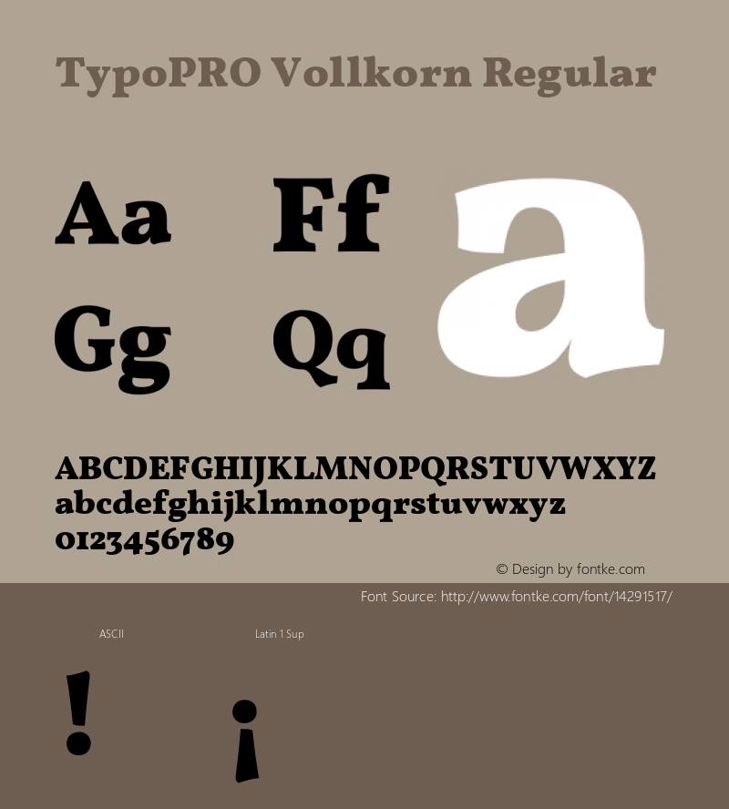 TypoPRO Vollkorn Regular Version 2.001 Font Sample