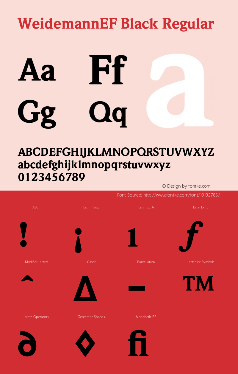 WeidemannEF Black Regular 001.000 Font Sample