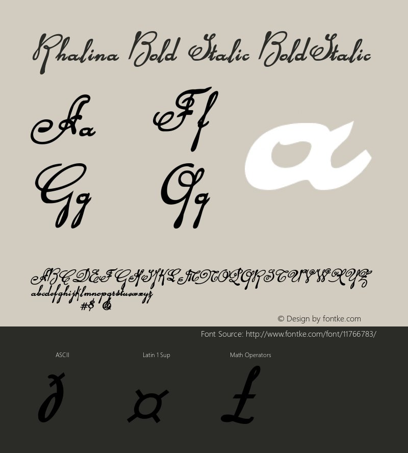 Rhalina Bold Italic BoldItalic Version 1 Font Sample