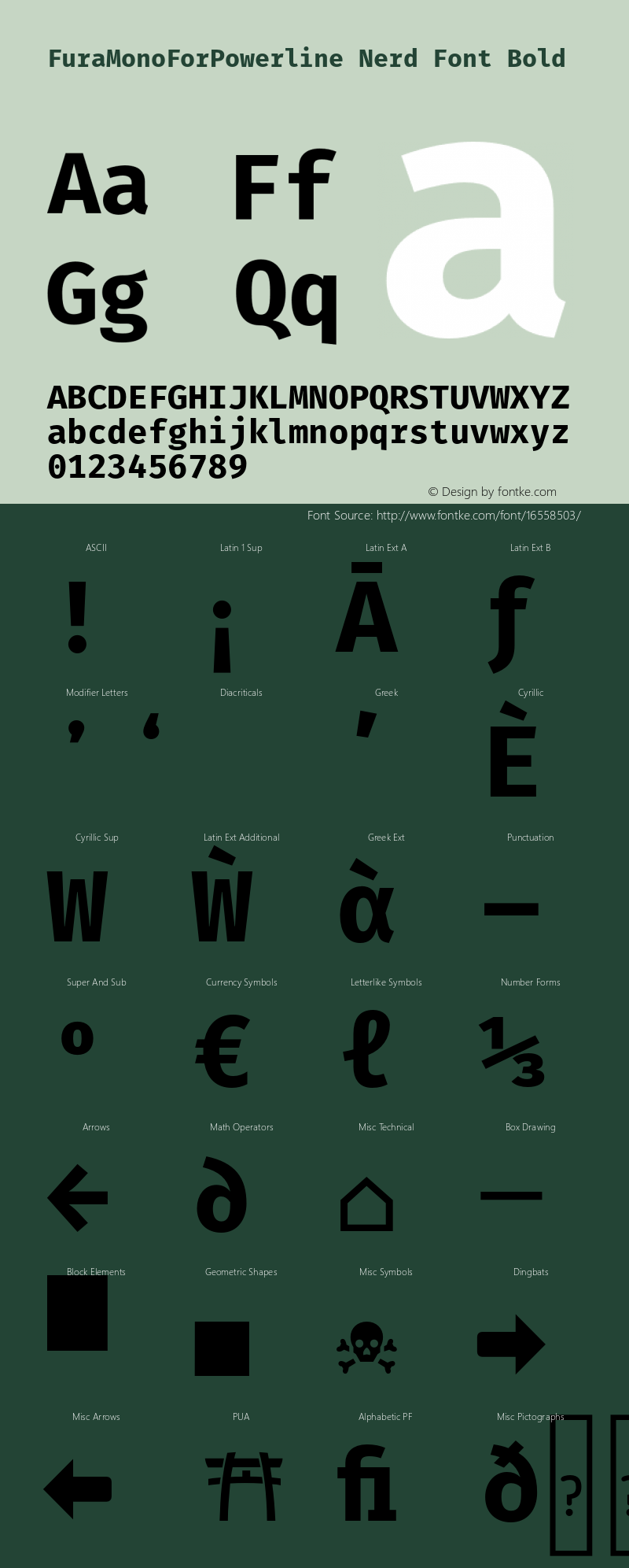 FuraMonoForPowerline Nerd Font Bold Version 3.111;PS 003.111;hotconv 1.0.70;makeotf.lib2.5.58329 Font Sample