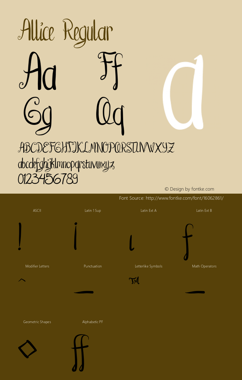 Allice Regular Unknown Font Sample