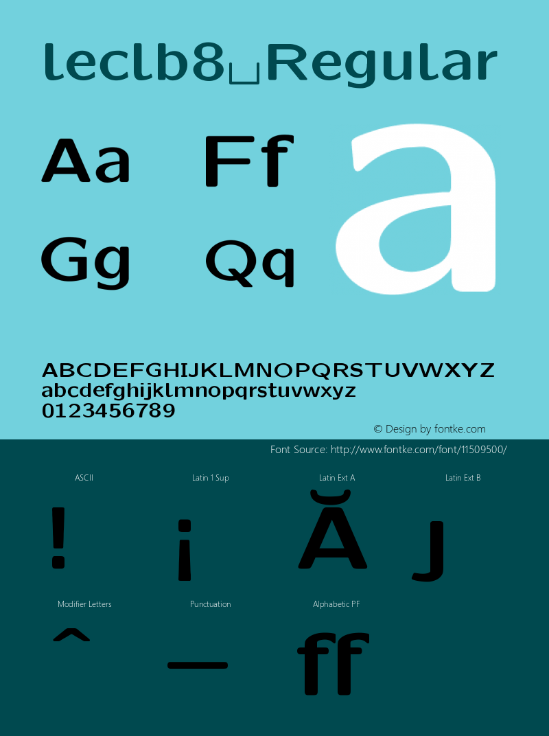 leclb8 Regular Version 001.001 Font Sample