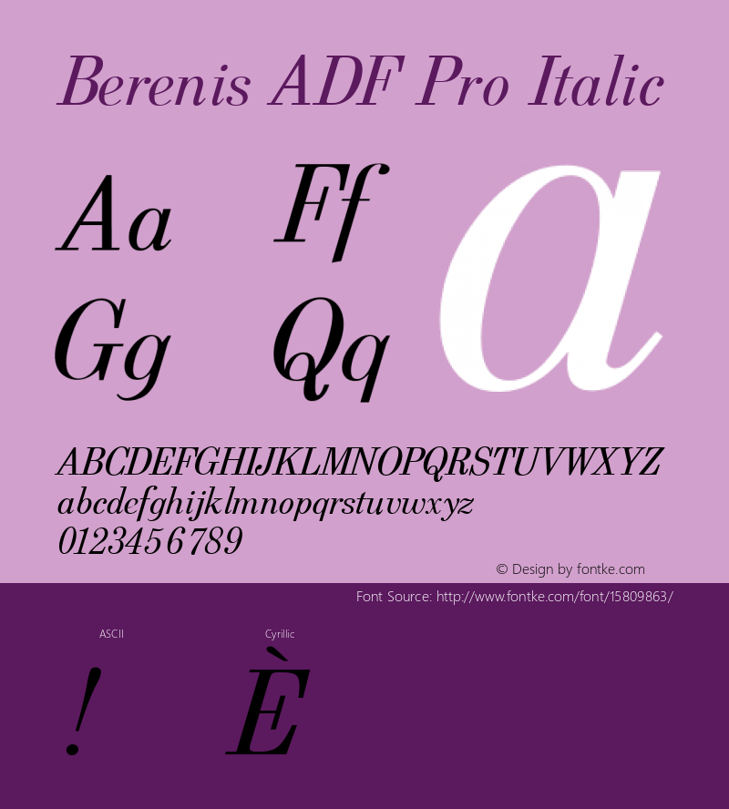 Berenis ADF Pro Italic 001.005;FFEdit; ttfautohint (v1.4.1) Font Sample