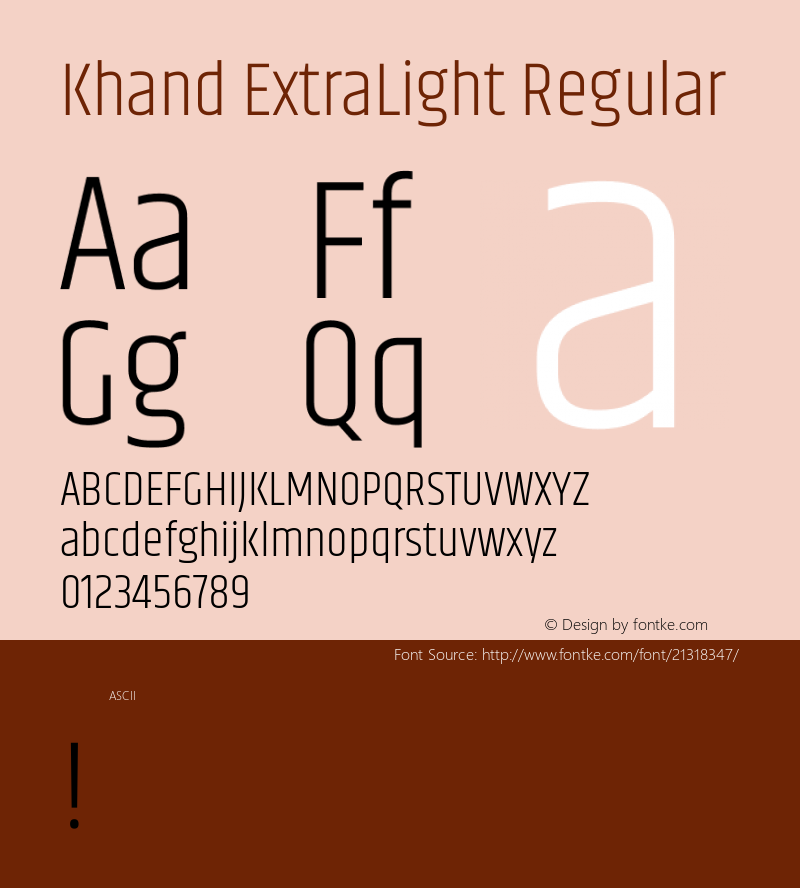 Khand ExtraLight Regular  Font Sample