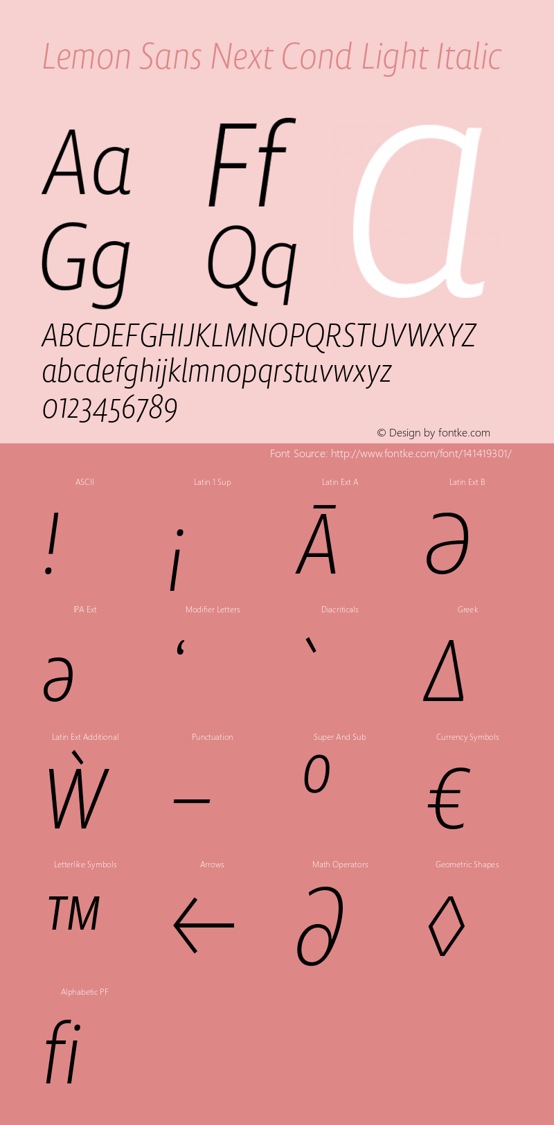 Lemon Sans Next Cond Light Italic Version 2.012;hotconv 1.0.109;makeotfexe 2.5.65596 Font Sample