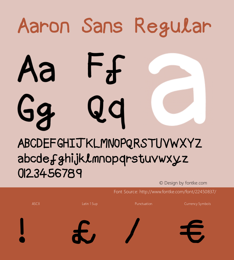 Aaron SansRegular Version 1.0 Font Sample