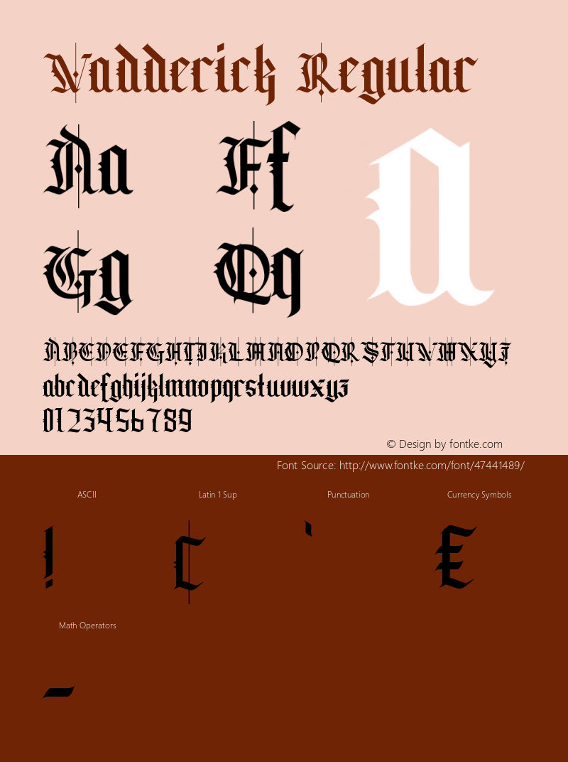 Vadderick  Font Sample