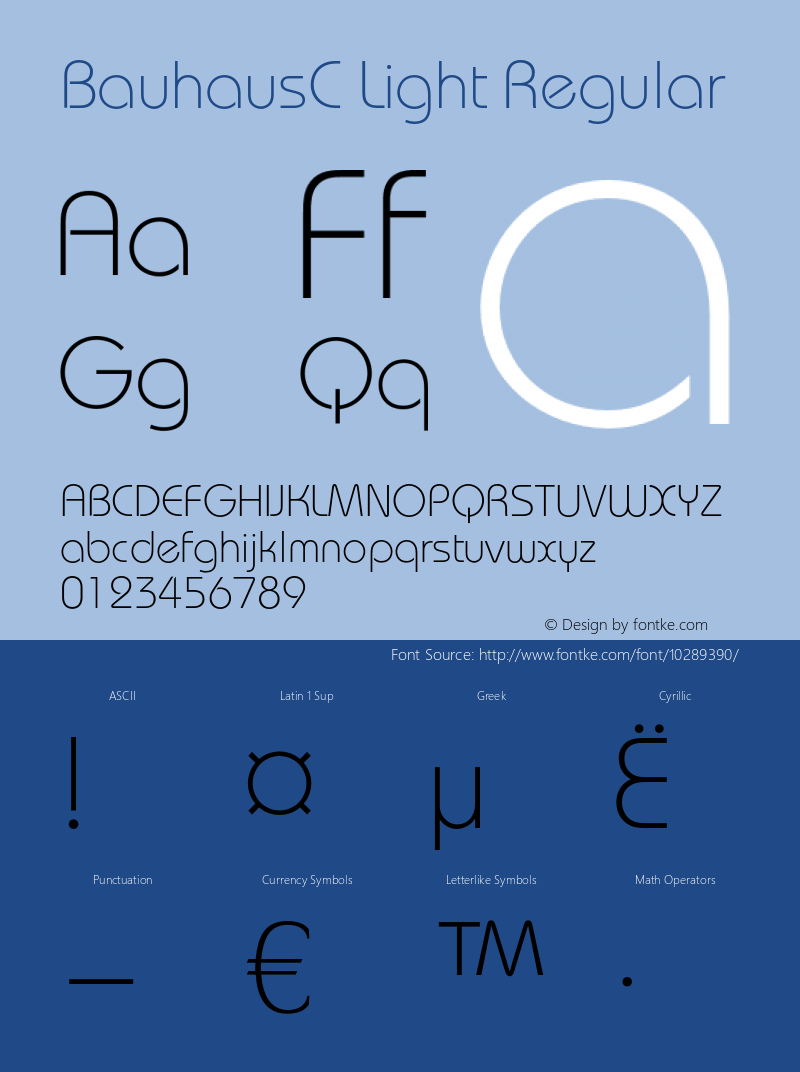 BauhausC Light Regular OTF 1.0;PS 001.000;Core 116;AOCW 1.0 161 Font Sample