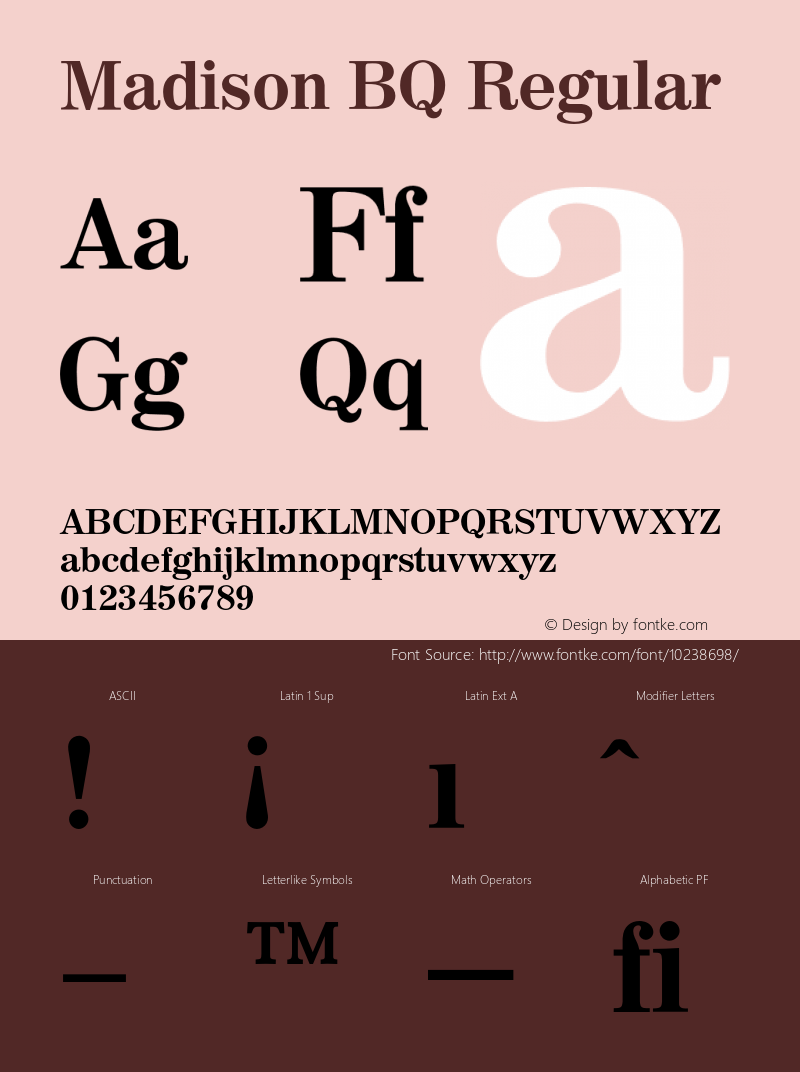 Madison BQ Regular 001.000 Font Sample