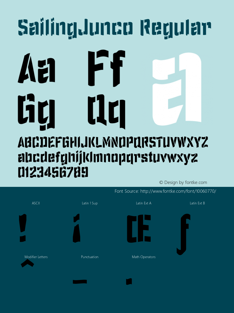 SailingJunco Regular 1.0 Font Sample