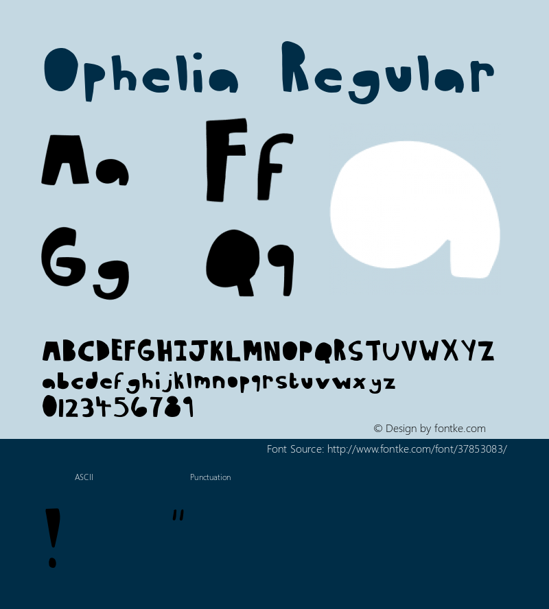 Ophelia Regular Version 1.000;PS 001.000;hotconv 1.0.88;makeotf.lib2.5.64775 Font Sample