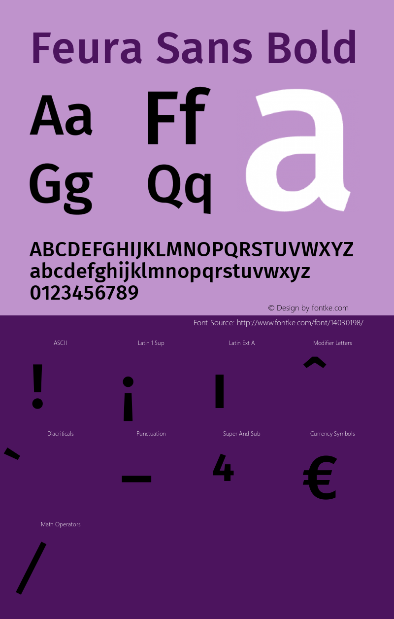 Feura Sans Bold Version 2.001 Font Sample