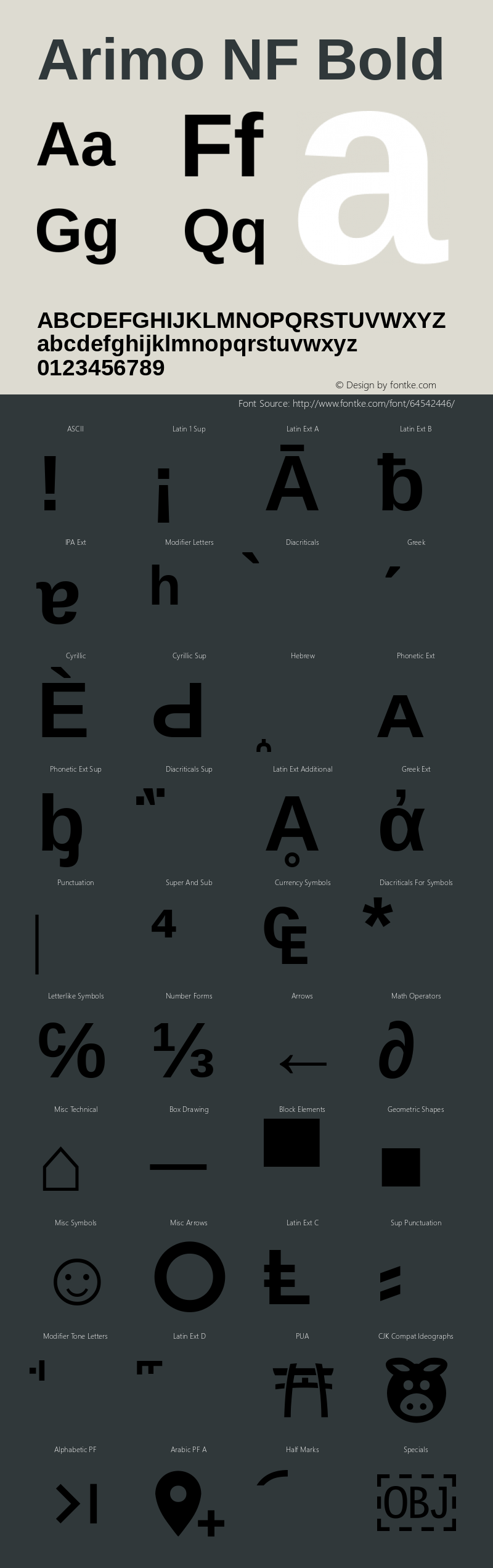 Arimo Bold Nerd Font Complete Windows Compatible Version 1.23 Font Sample