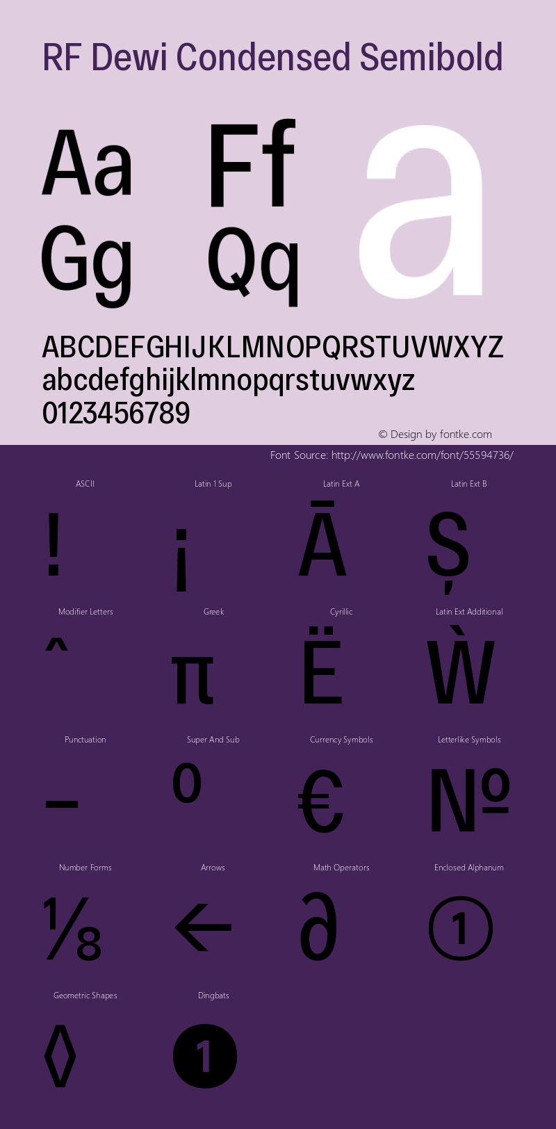 RFDewiCondensed-Semibold Version 1.000;PS 001.000;hotconv 1.0.88;makeotf.lib2.5.64775 Font Sample