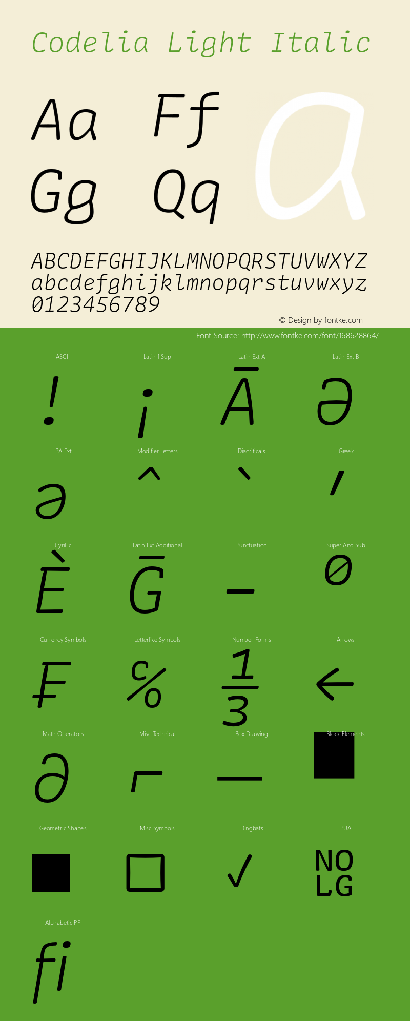 Codelia Light Italic 1.000图片样张