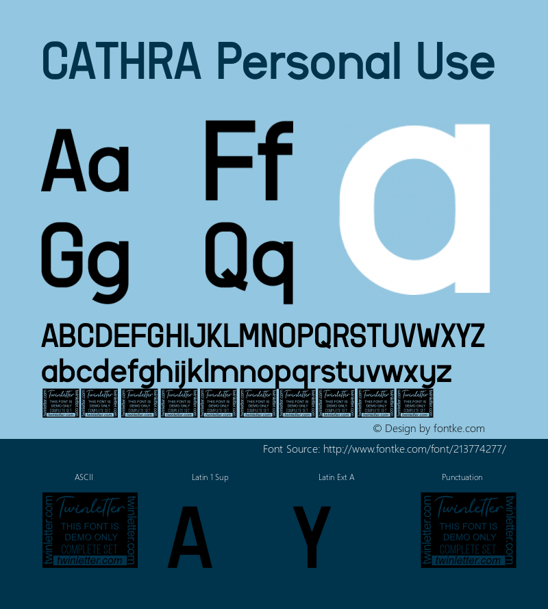 CATHRA Personal Use Version 1.003;Fontself Maker 3.5.4图片样张