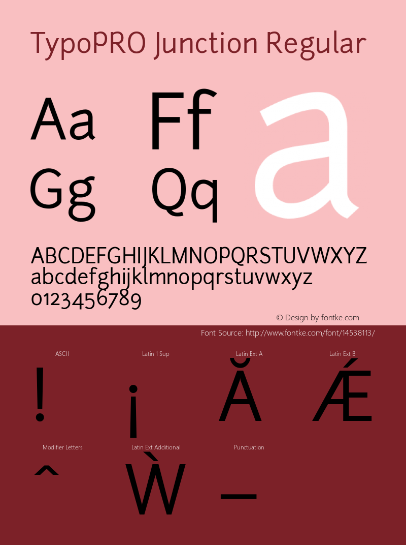 TypoPRO Junction Regular Version 1.056 Font Sample