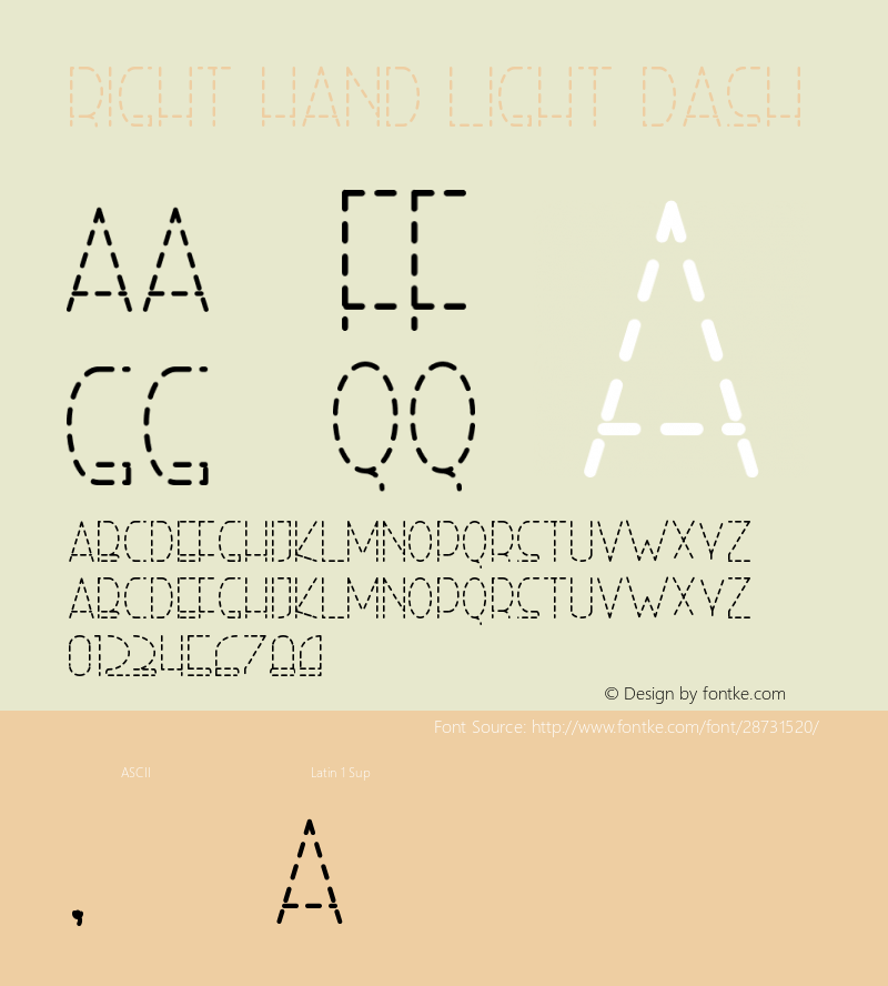 Right Hand Light Dash Version 1.002;Fontself Maker 3.1.0 Font Sample