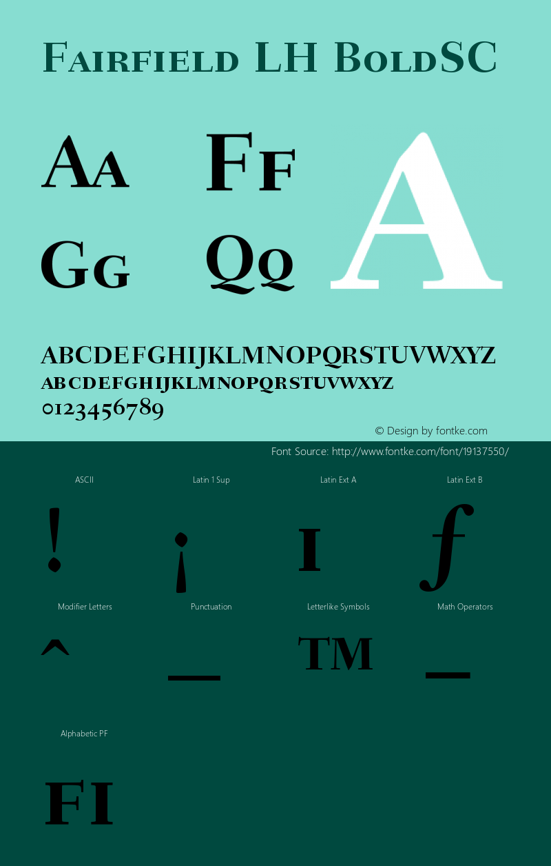 Fairfield LH 75 Bold Small Caps & Old Style Figures Version 001.002 Font Sample