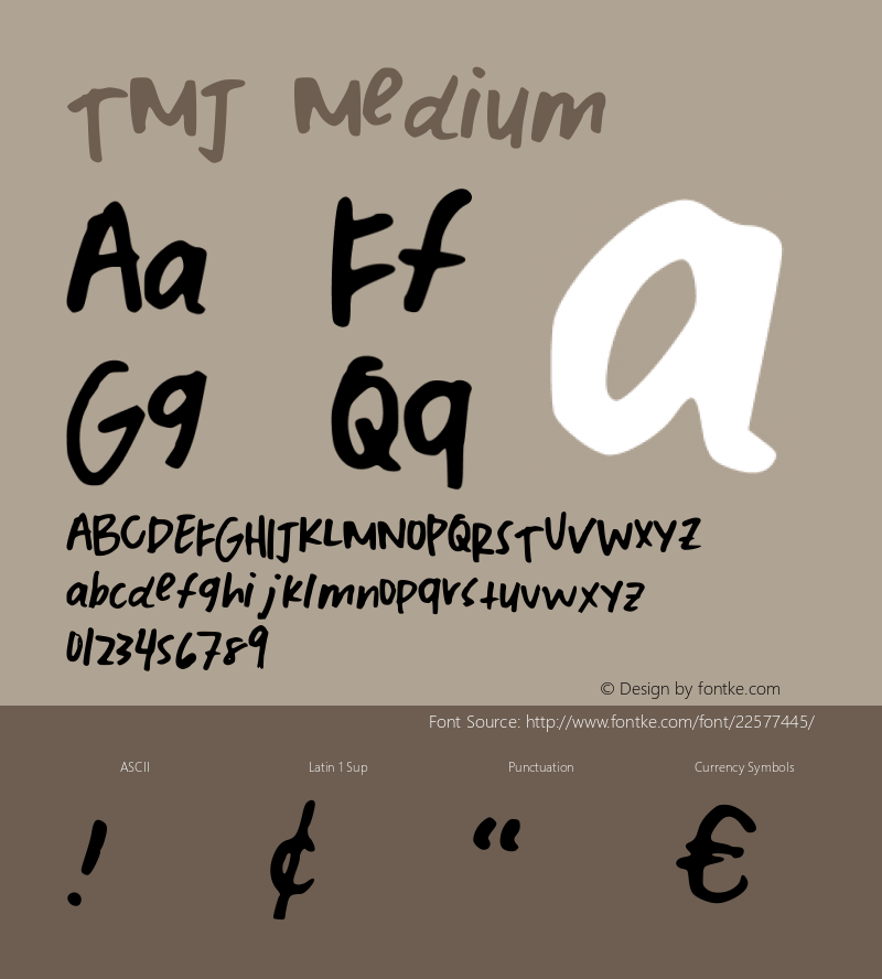 TMJ Version 001.000 Font Sample