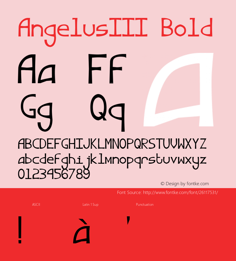 AngelusIII Bold Altsys Fontographer 4.0.3 7/17/99 Font Sample