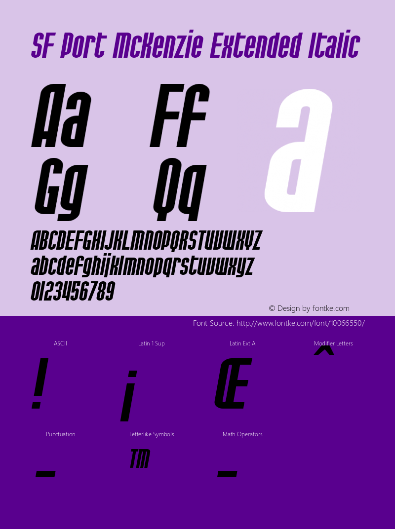 SF Port McKenzie Extended Italic v1.0 - Freeware Font Sample