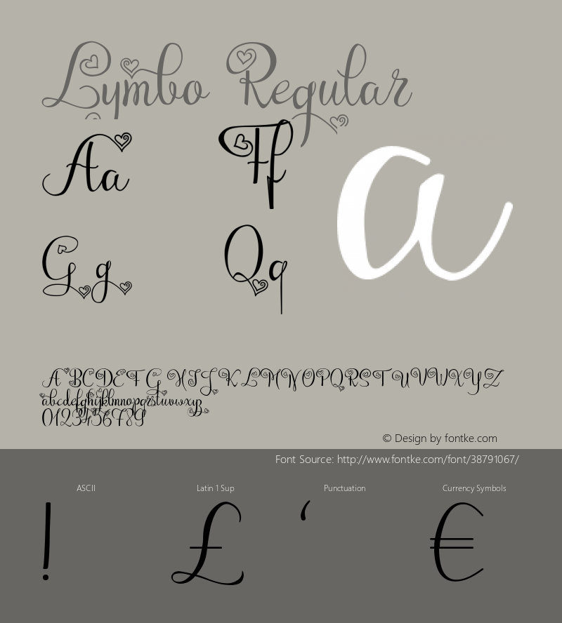 Lymbo Version 0.00;March 24, 2018;FontCreator 11.5.0.2422 32-bit Font Sample