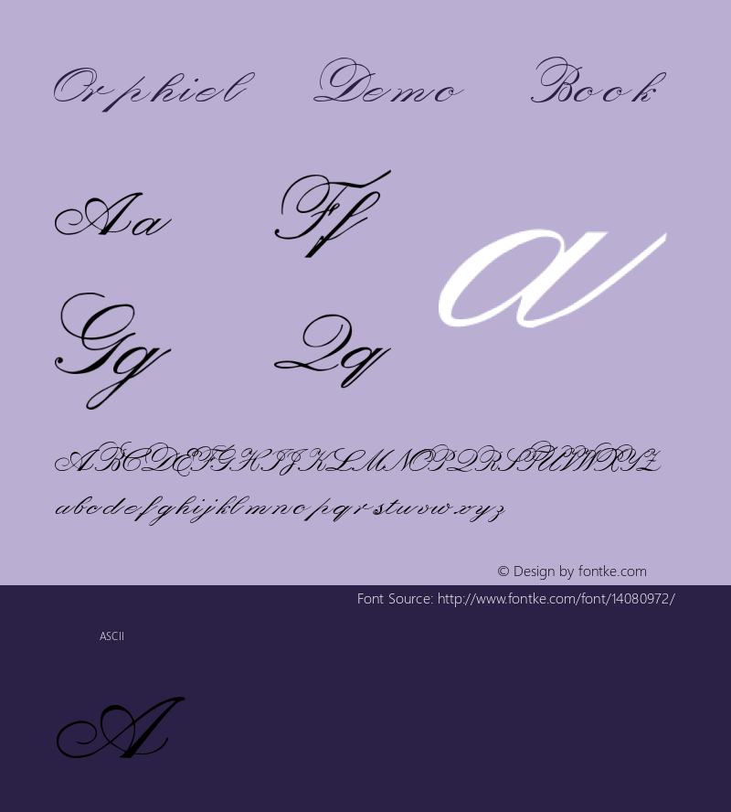 Orphiel Demo Book Version Macromedia Fontograp Font Sample