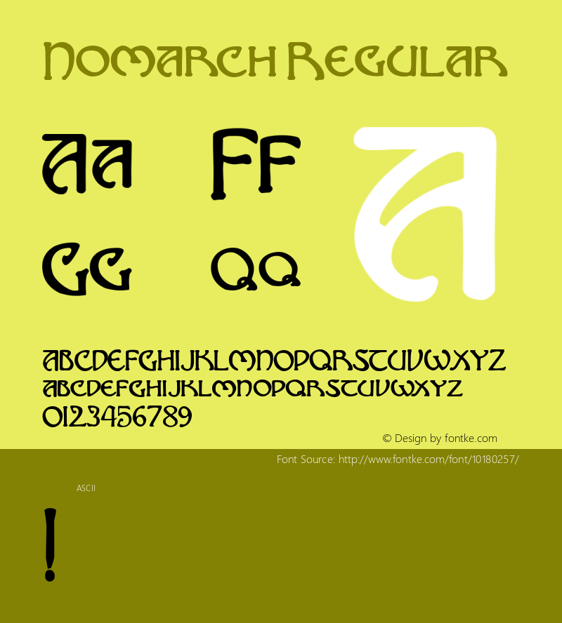 Nomarch Regular Unknown Font Sample