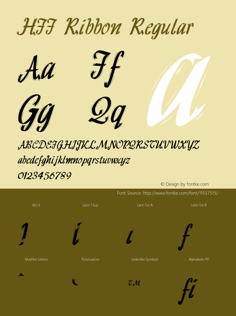 HFF Ribbon Regular Version 1.000 Font Sample