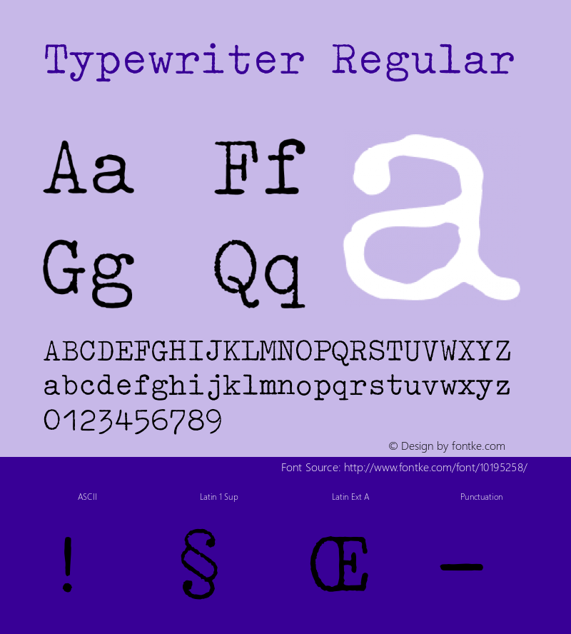 Typewriter Regular 001.000 Font Sample