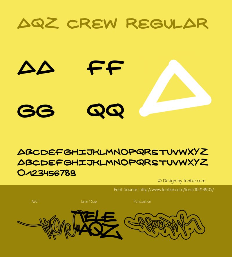 AQZ crew Regular Macromedia Fontographer 4.1.5 13/08/02 Font Sample