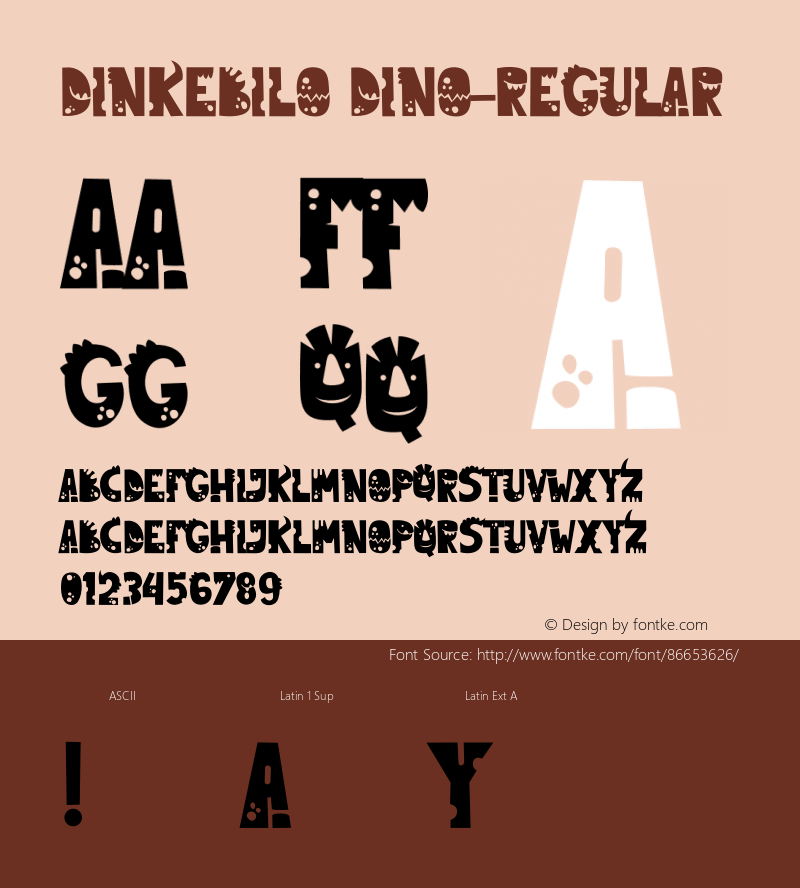 Dinkebilo Dino-Regular Version 1.025;Fontself Maker 3.5.4 Font Sample