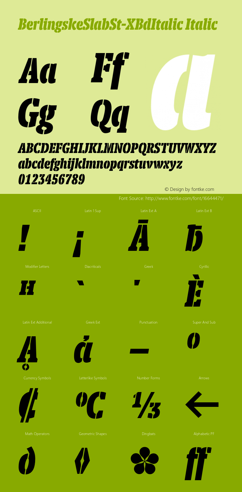 BerlingskeSlabSt-XBdItalic Italic Version 1.000 Font Sample