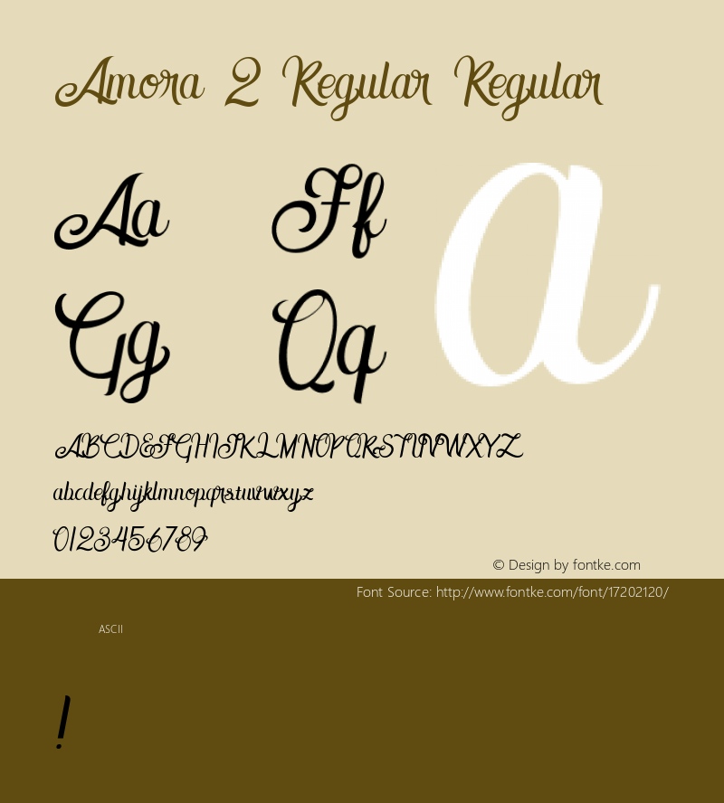 Amora 2 Regular Regular Version 1.000 Font Sample